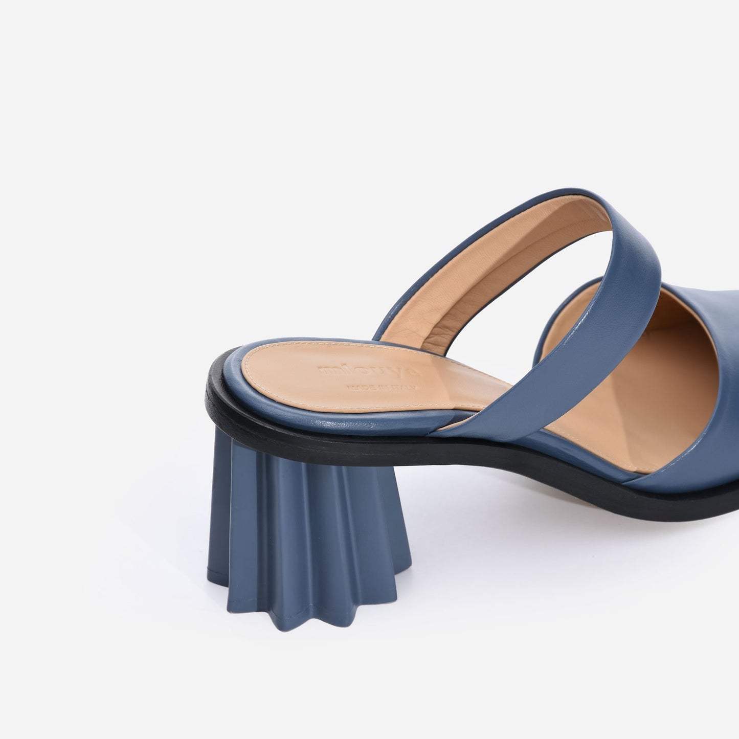 Pleated Heel Mule - Denim