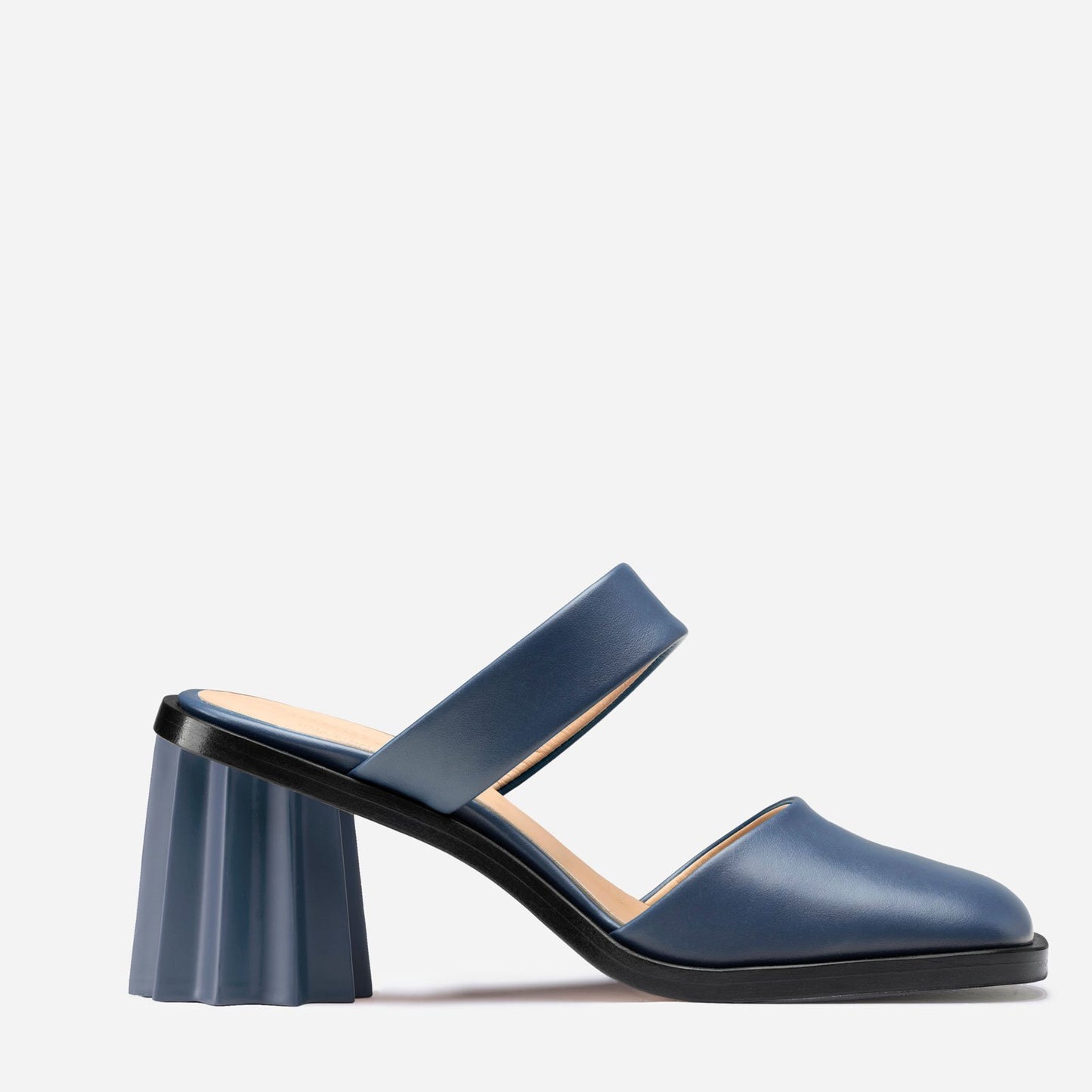 Pleated Heel Mule - Denim